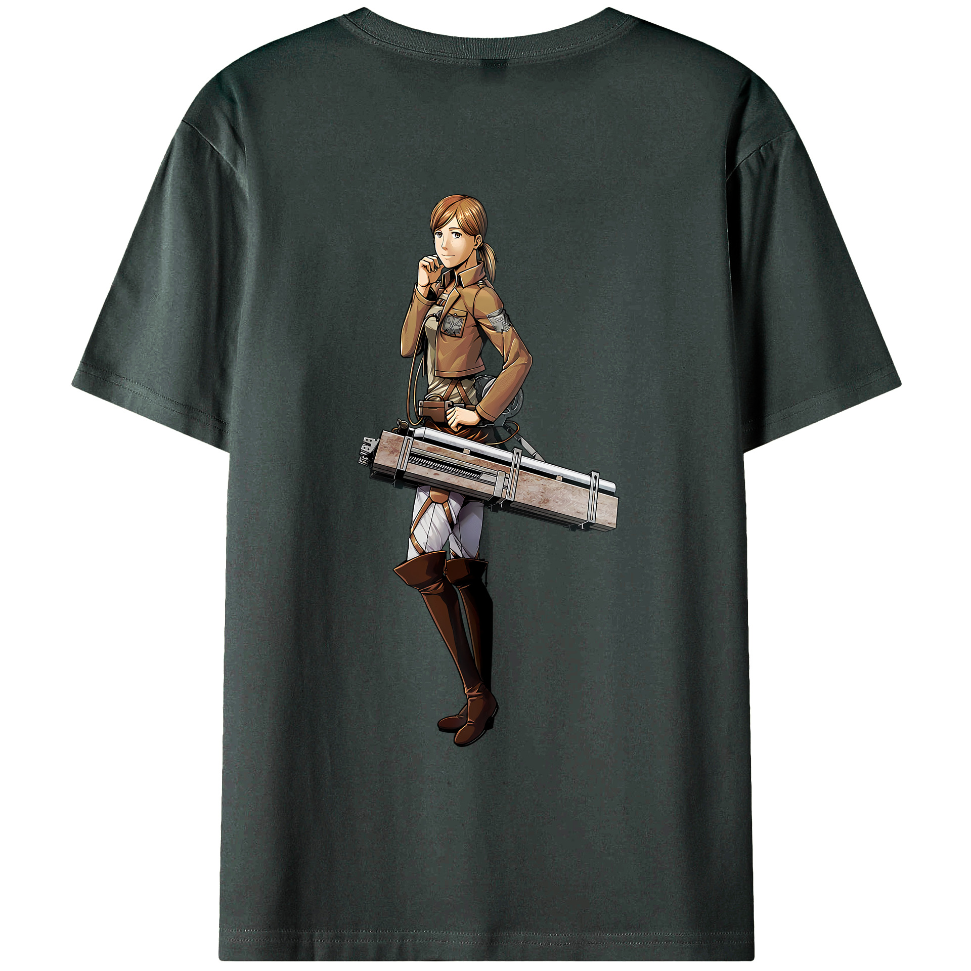 （画像用） 進撃の巨人 Attack on Titan 綿100％ メンズ半袖Tシャツ（バックプリント） 通気性
